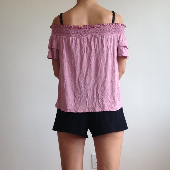 American Eagle - Dust Pink Off The Shoulder Top - Picture 6 of 15